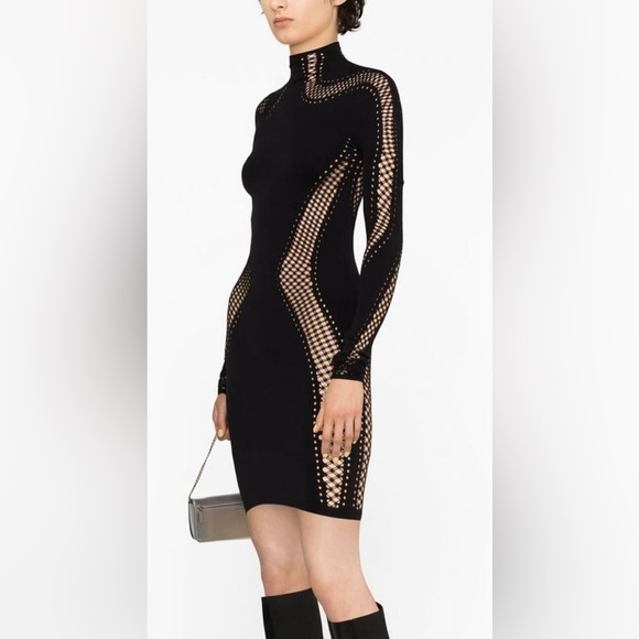 Mugler long sleeve open knit minidress - Picture 3 of 4